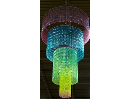 The elegant “Spoondelier” that hangs in The Makery was created from 8,000 plastic ice-cream spoons by a former Kidzu employee!