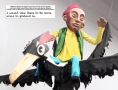 A giant marionnette created by Paperhand Puppet Intervention looks poised to take flight, powered by kids’ imaginations.