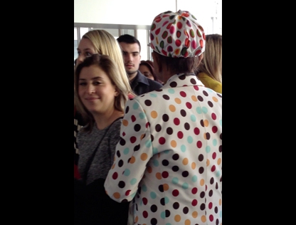 Crowds in trendy, and often outrageous, attire wait for the shows