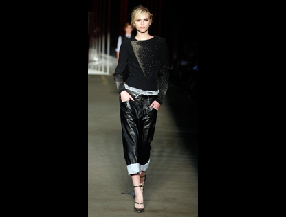 Leather jeans by Diesel Black Gold